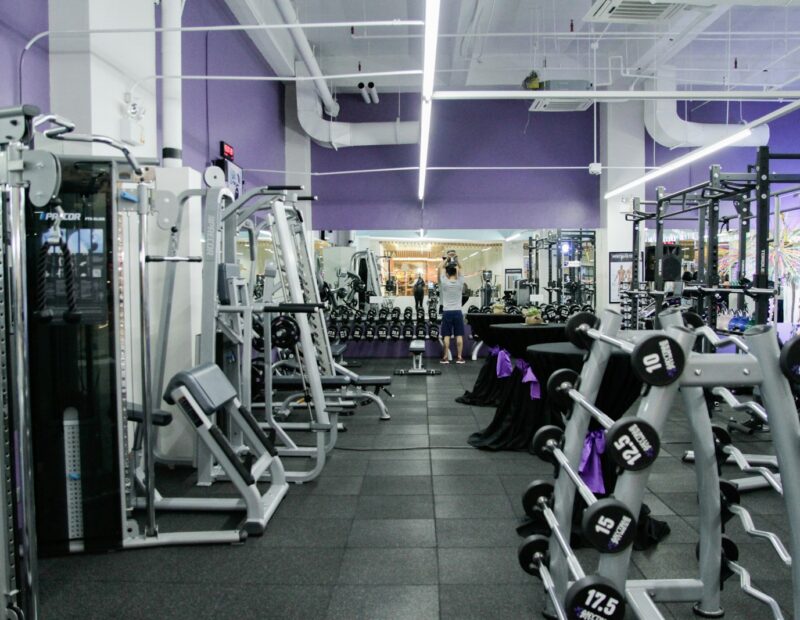 assorted gym equipment inside the gym